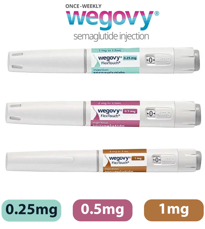 Three different wegovy pens