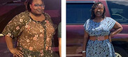 A side-by-side comparison of Tasha before and after her 60-pound weight loss with Wegovy